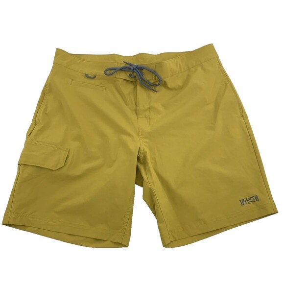 Duluth Trading Co Bull Moose Board Shorts 9 Inch Inseam Yellow 36339 Mens 38 - Picture 1 of 9